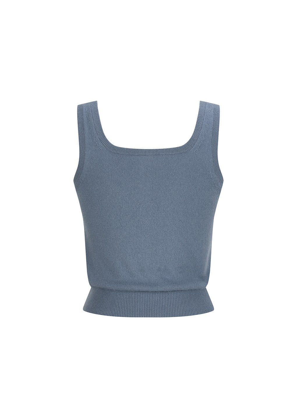 cashmere button up u-neck vest, blue hover