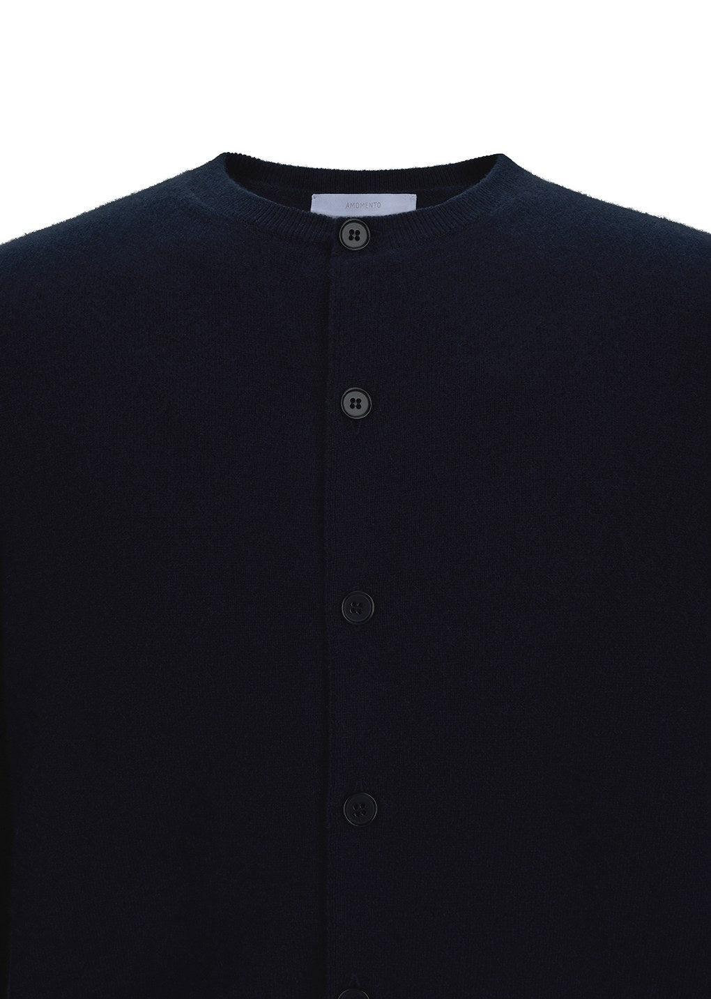 men's cashmere crewneck cardigan, navy