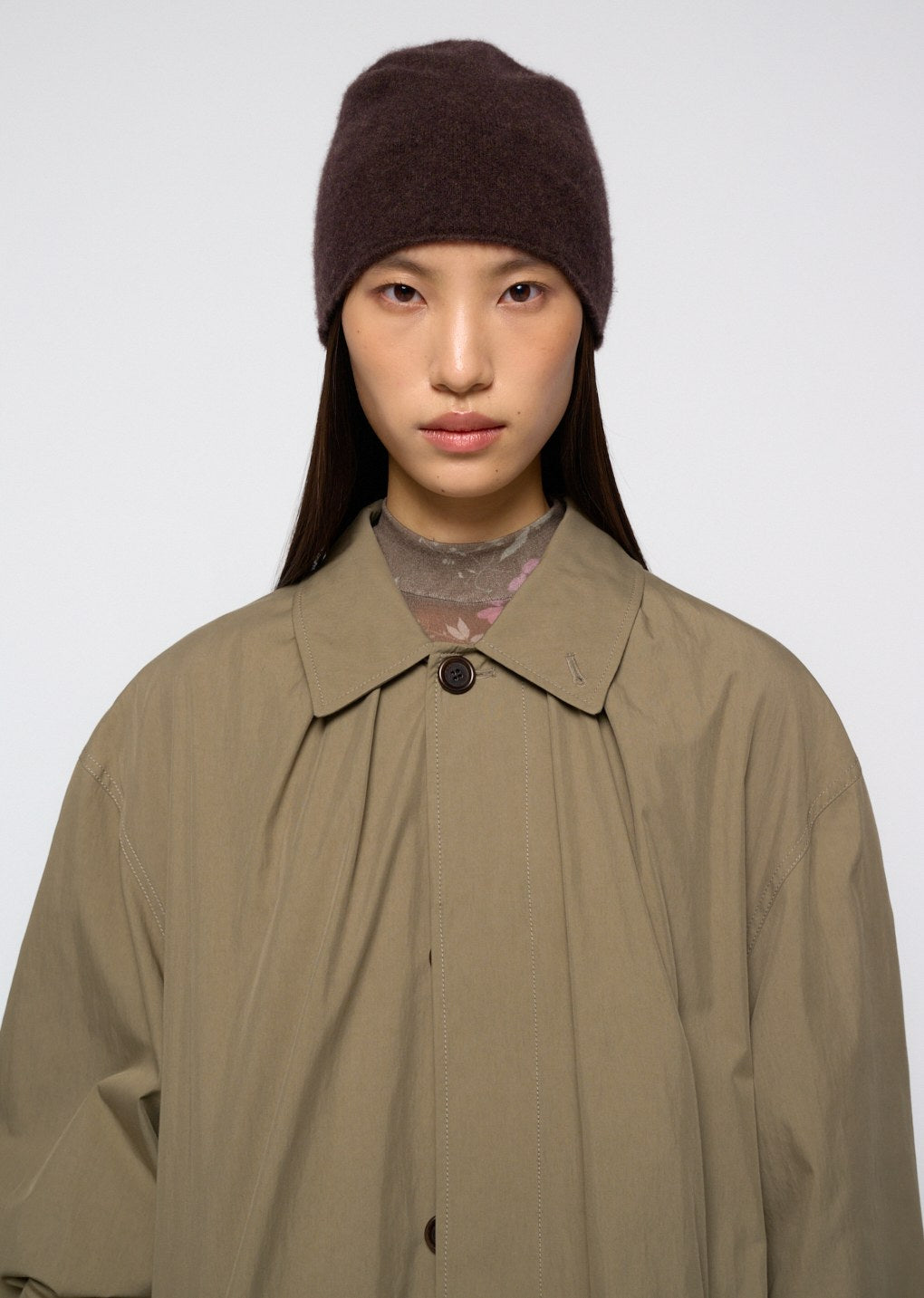 cashmere knit beanie, brown