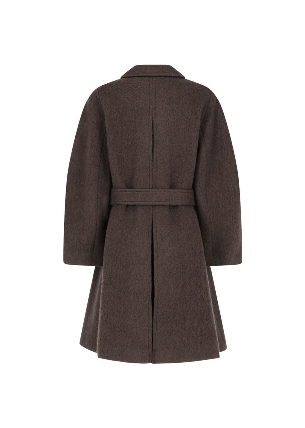 alpaca raglan coat, brown