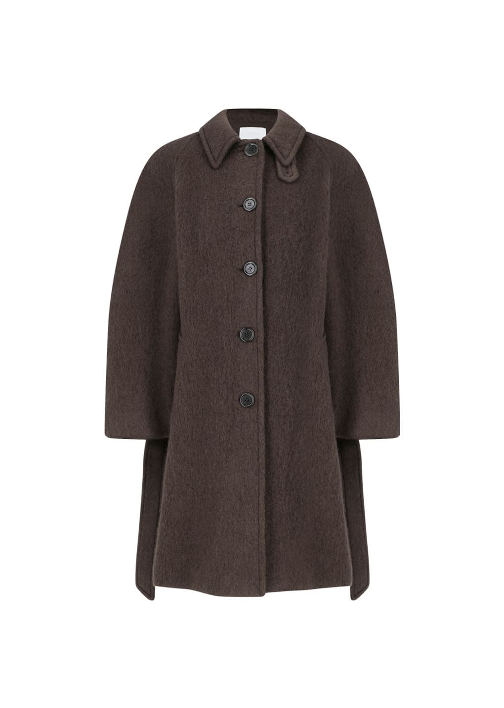 alpaca raglan coat, brown