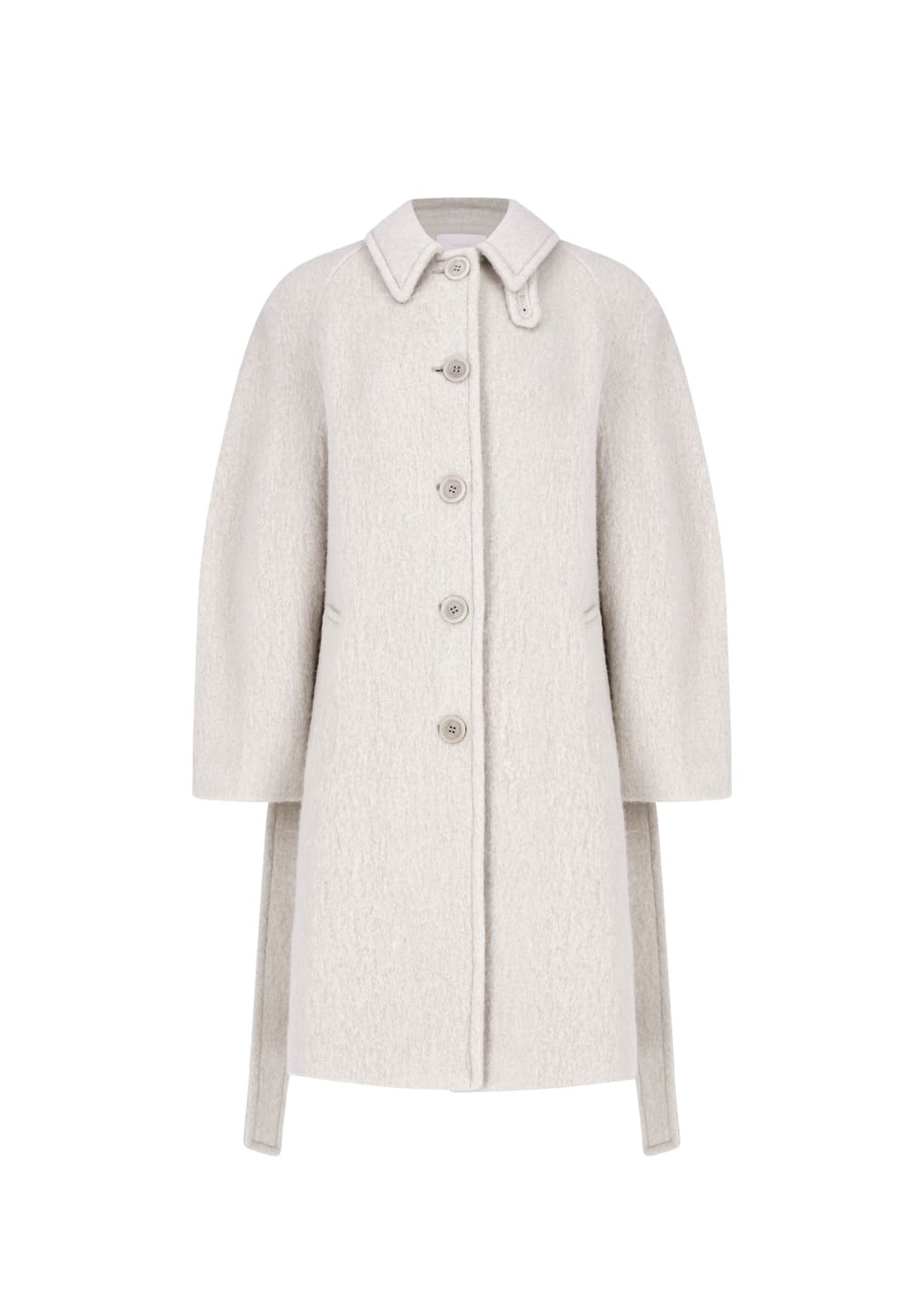 alpaca raglan coat, ivory