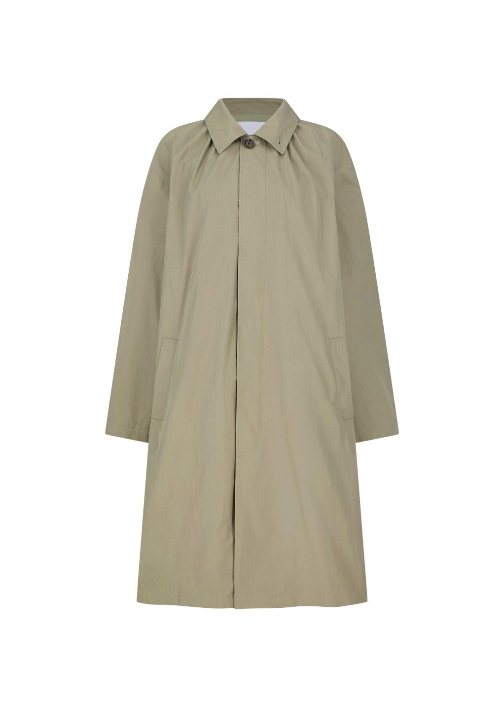 cotton nylon shirring coat, khaki