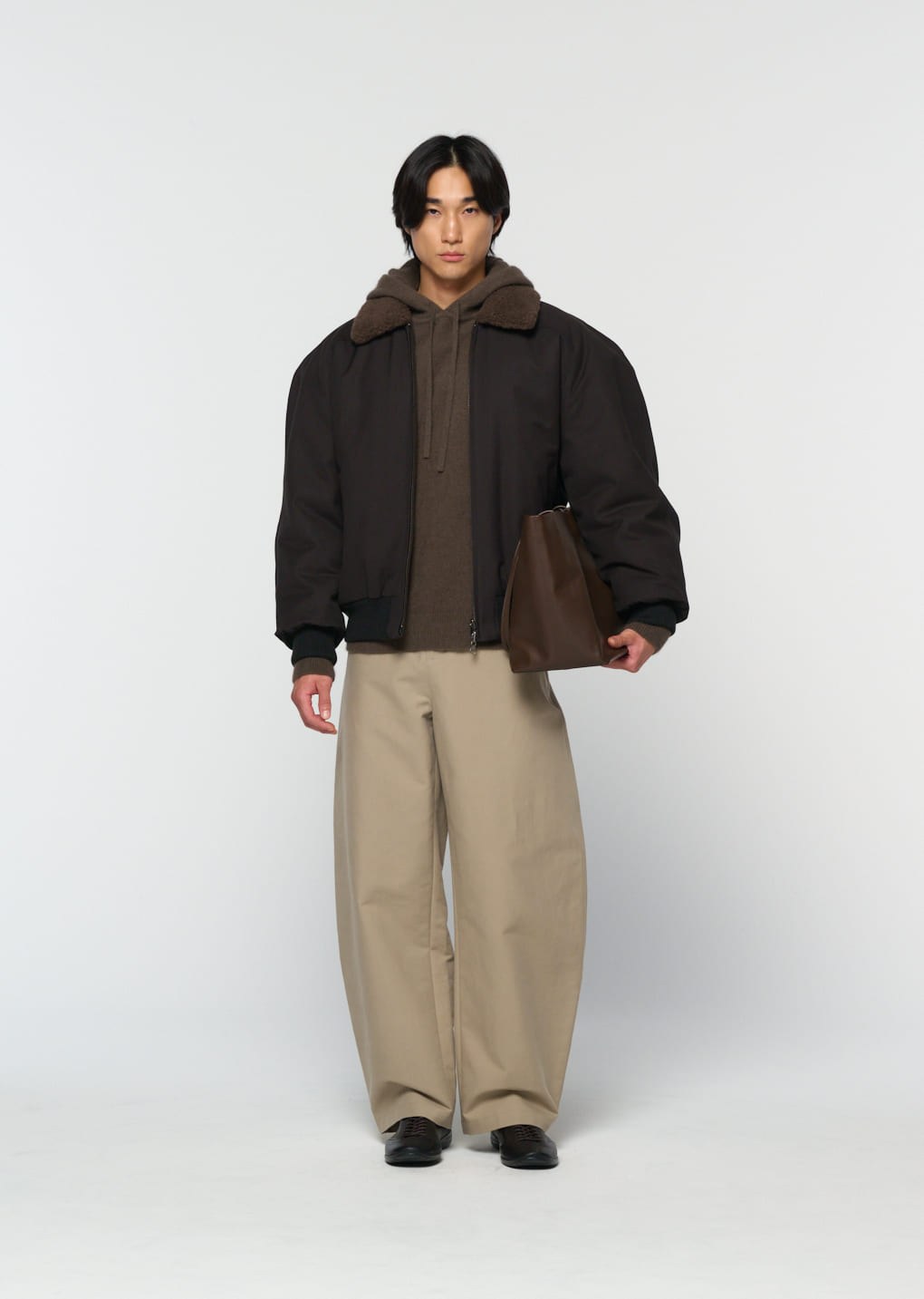 cotton reversible shearling jumper, black hover