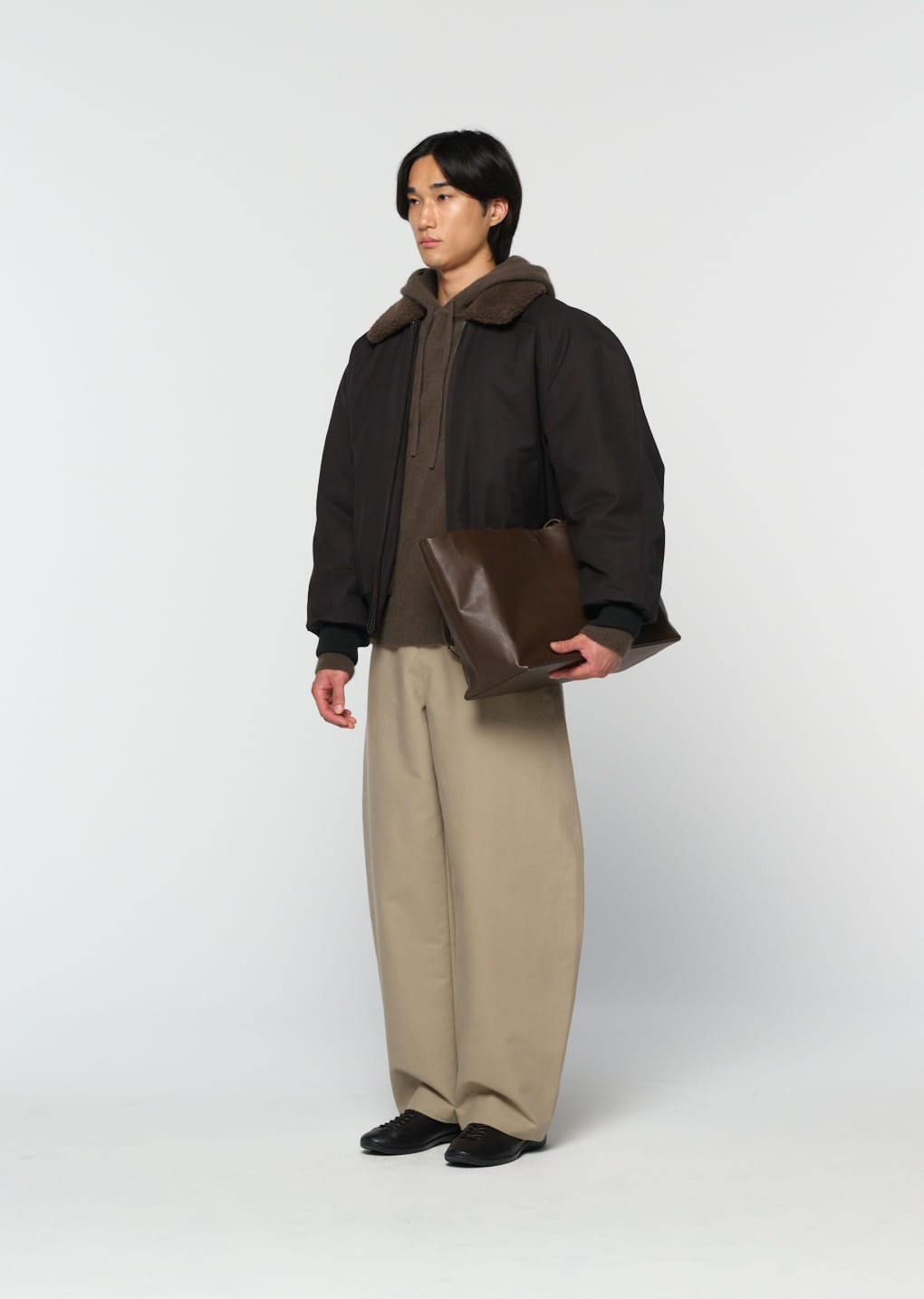 cotton reversible shearling jumper, black
