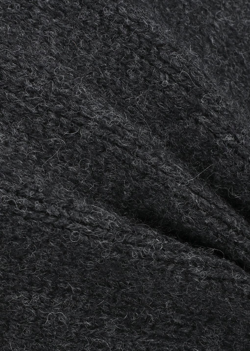 shetland wool v-neck knit, charcoal