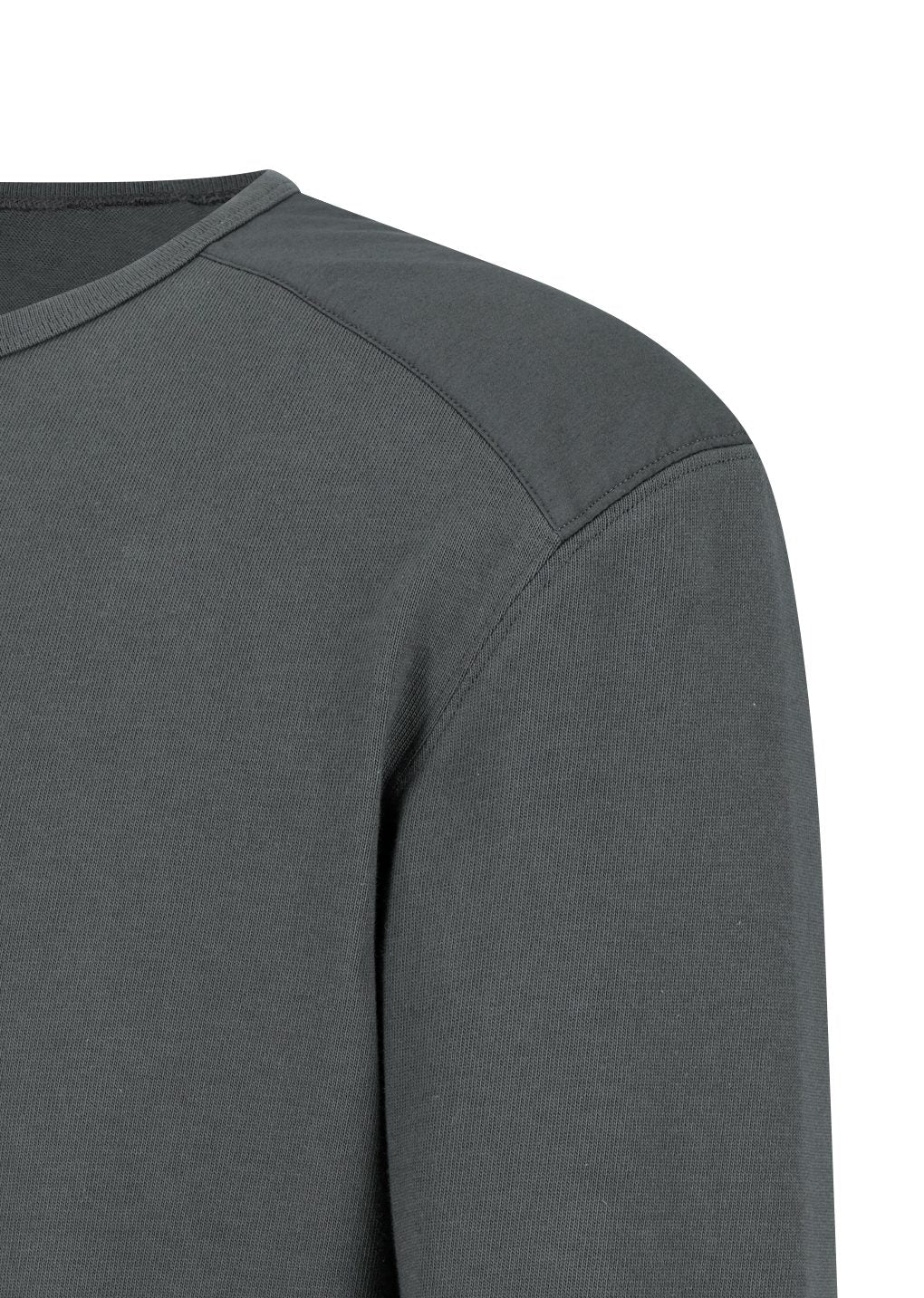 henley neck long sleeve, charcoal
