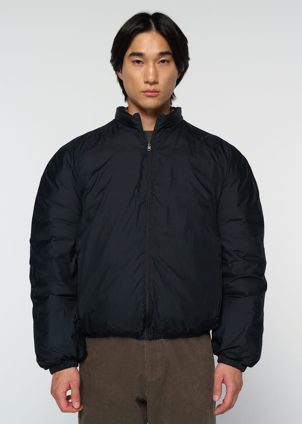 goose down reversible jumper, black