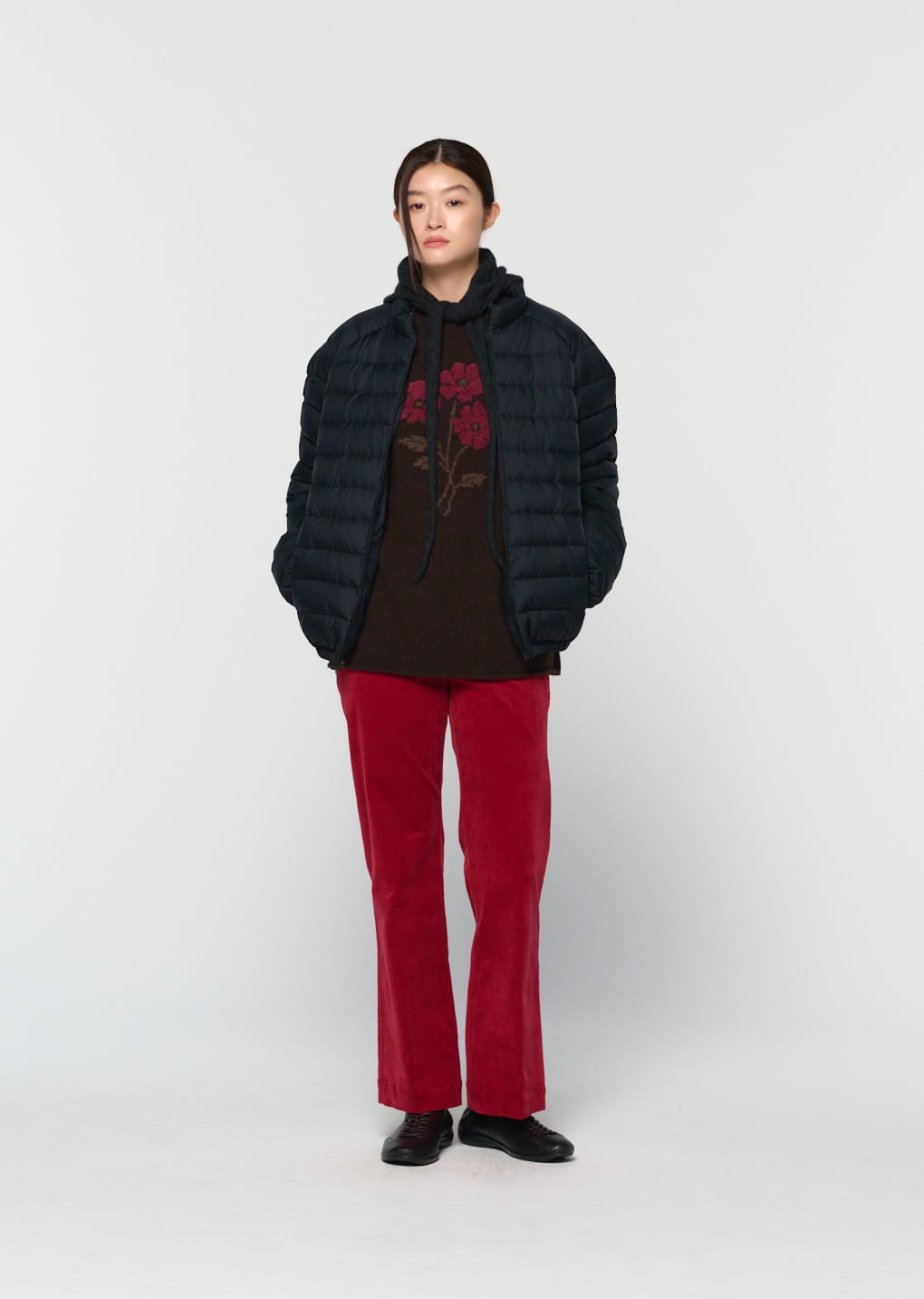 goose down reversible jumper, black