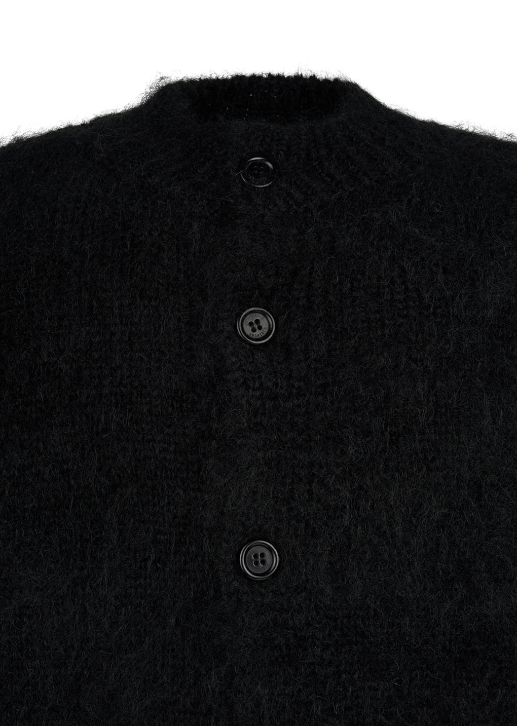 men's mohair bulky cardigan, black
