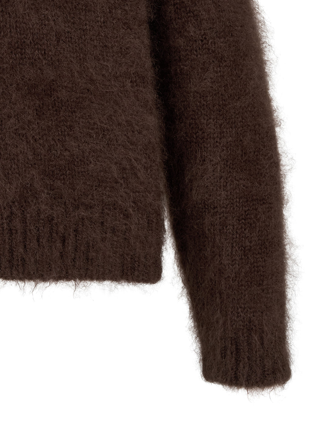 men's mohair bulky cardigan, brown