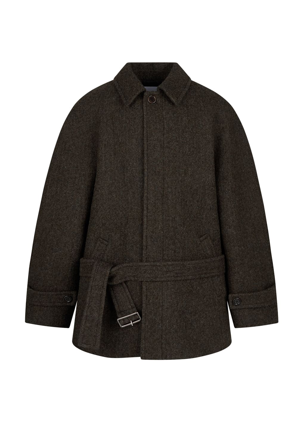 belted mid coat, khaki