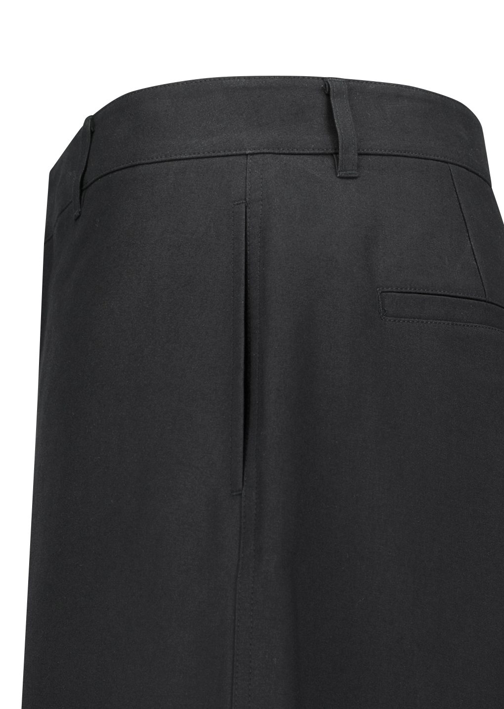 men's curved long pants, black