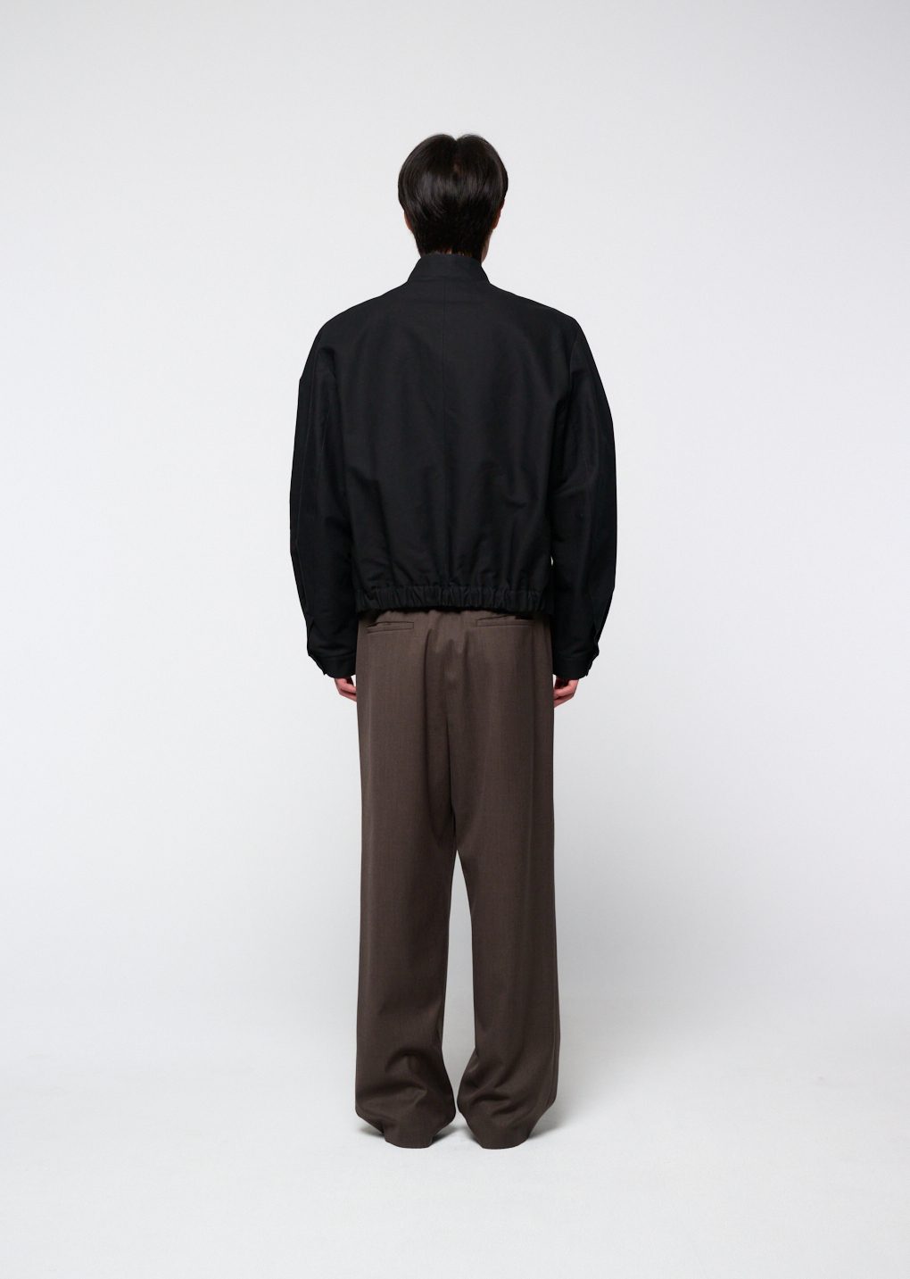 cotton curved jumper, black