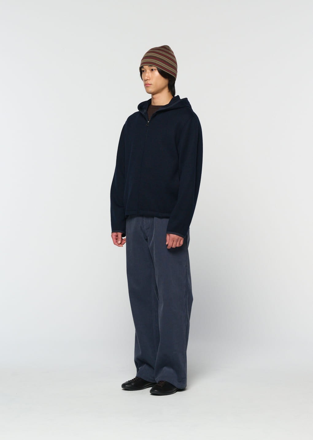 corduroy straight pants, blue