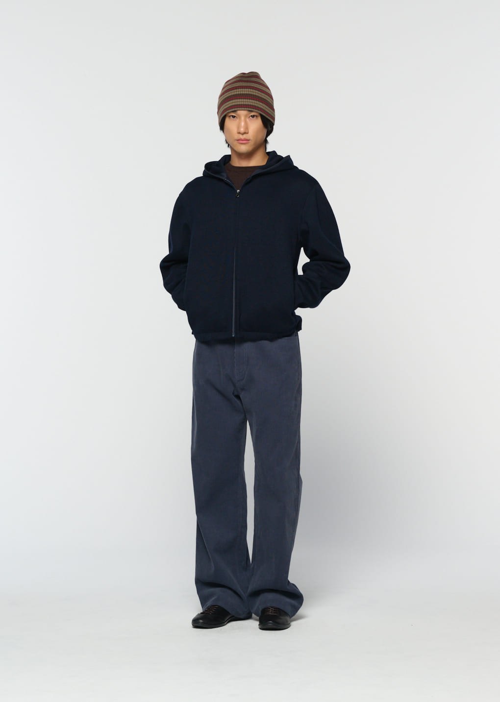corduroy straight pants, blue