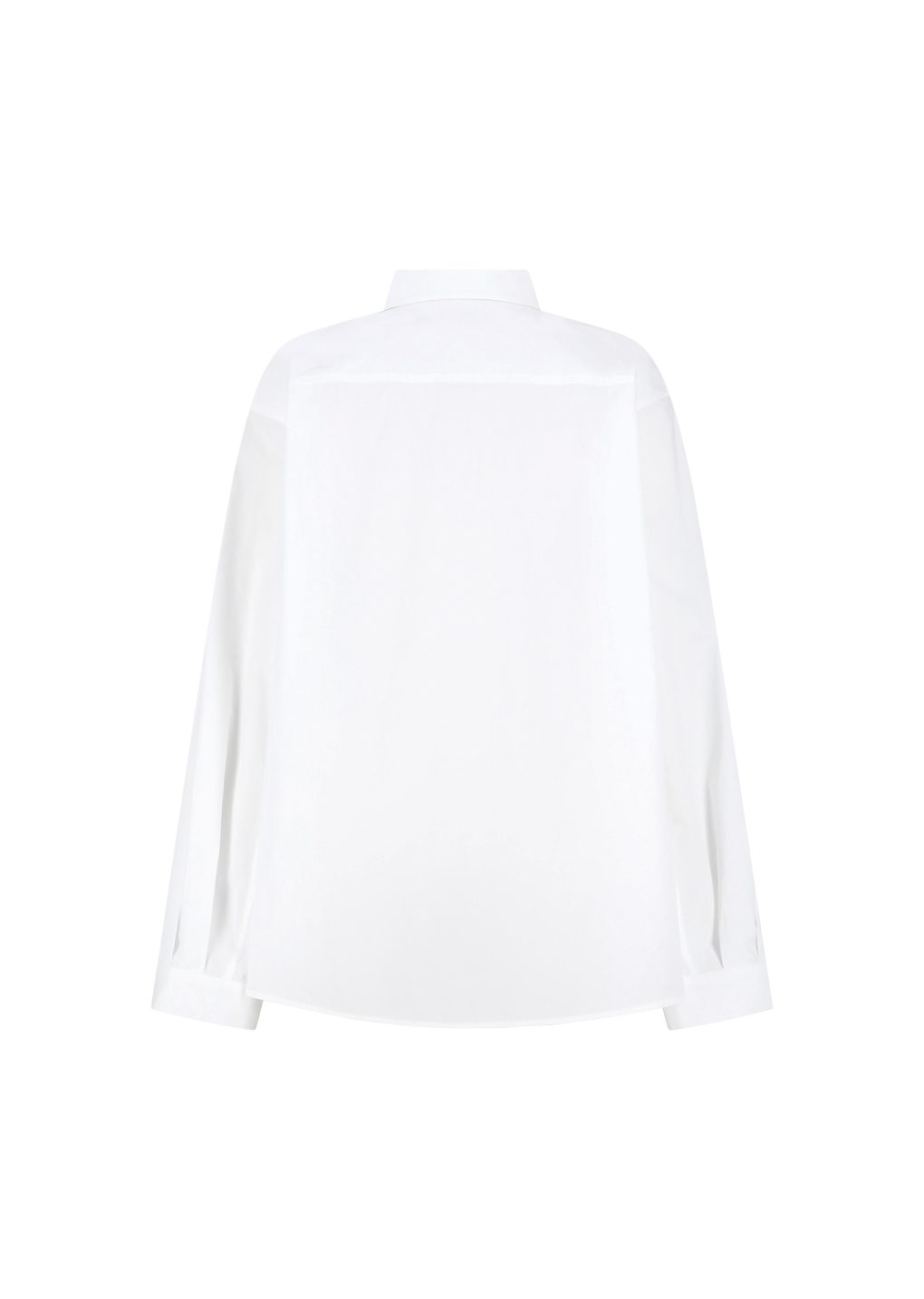 neck shirring shirt, white