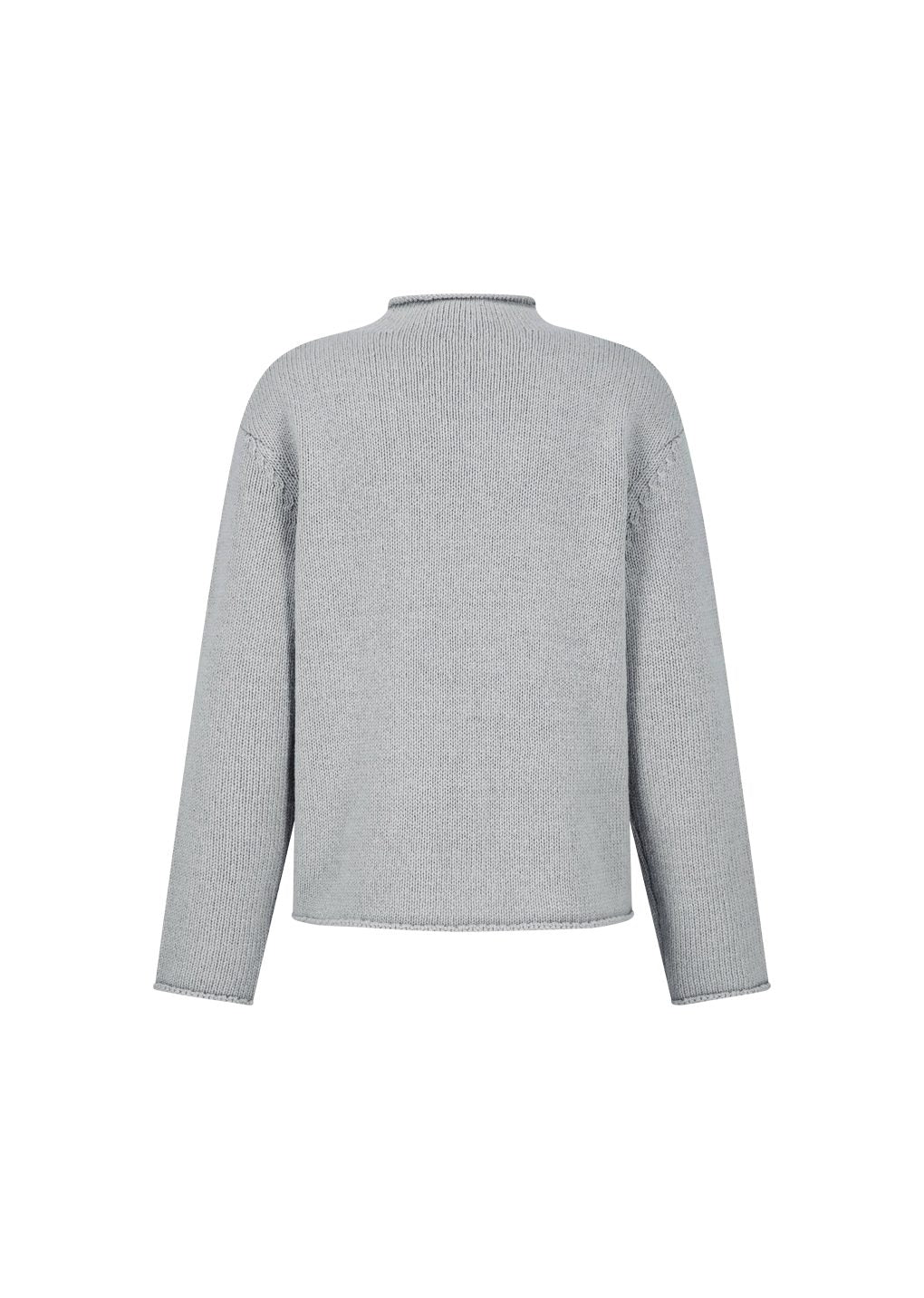 shetland wool rollneck sweater, grey