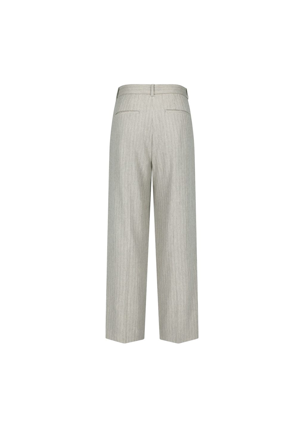 stripe wool straight pants, beige