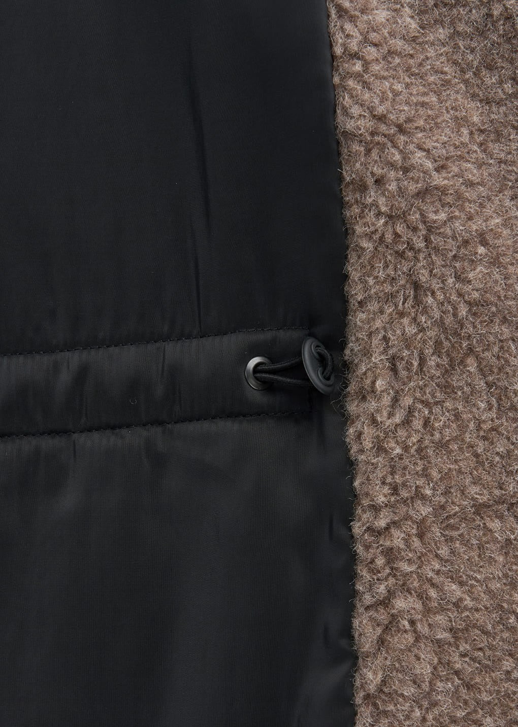 padded shearling parka, black