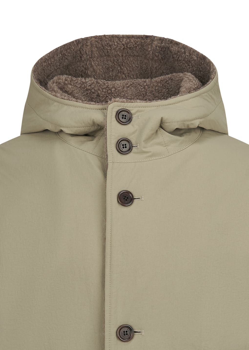 padded shearling parka, khaki