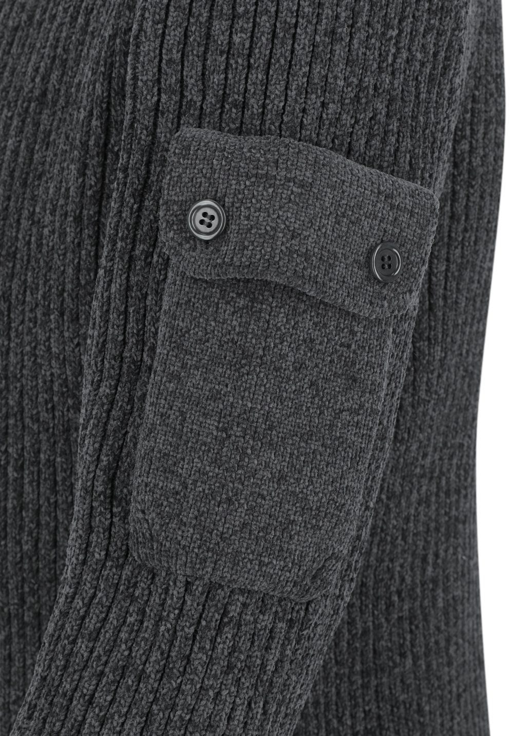 ribbed velvet knit top, charcoal