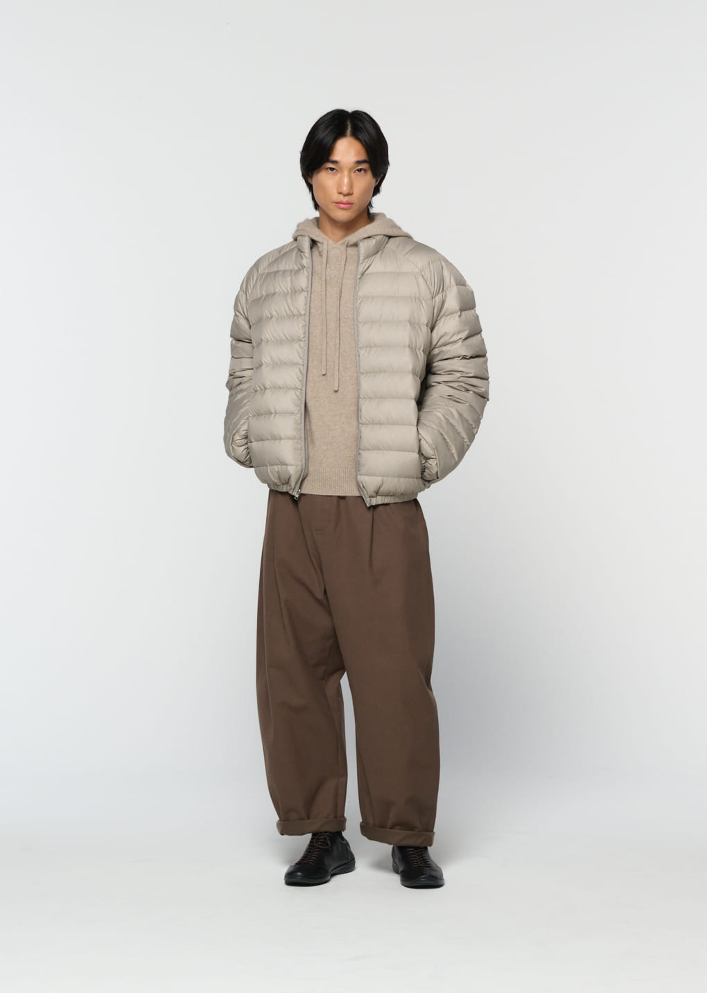 cotton banding pants, brown