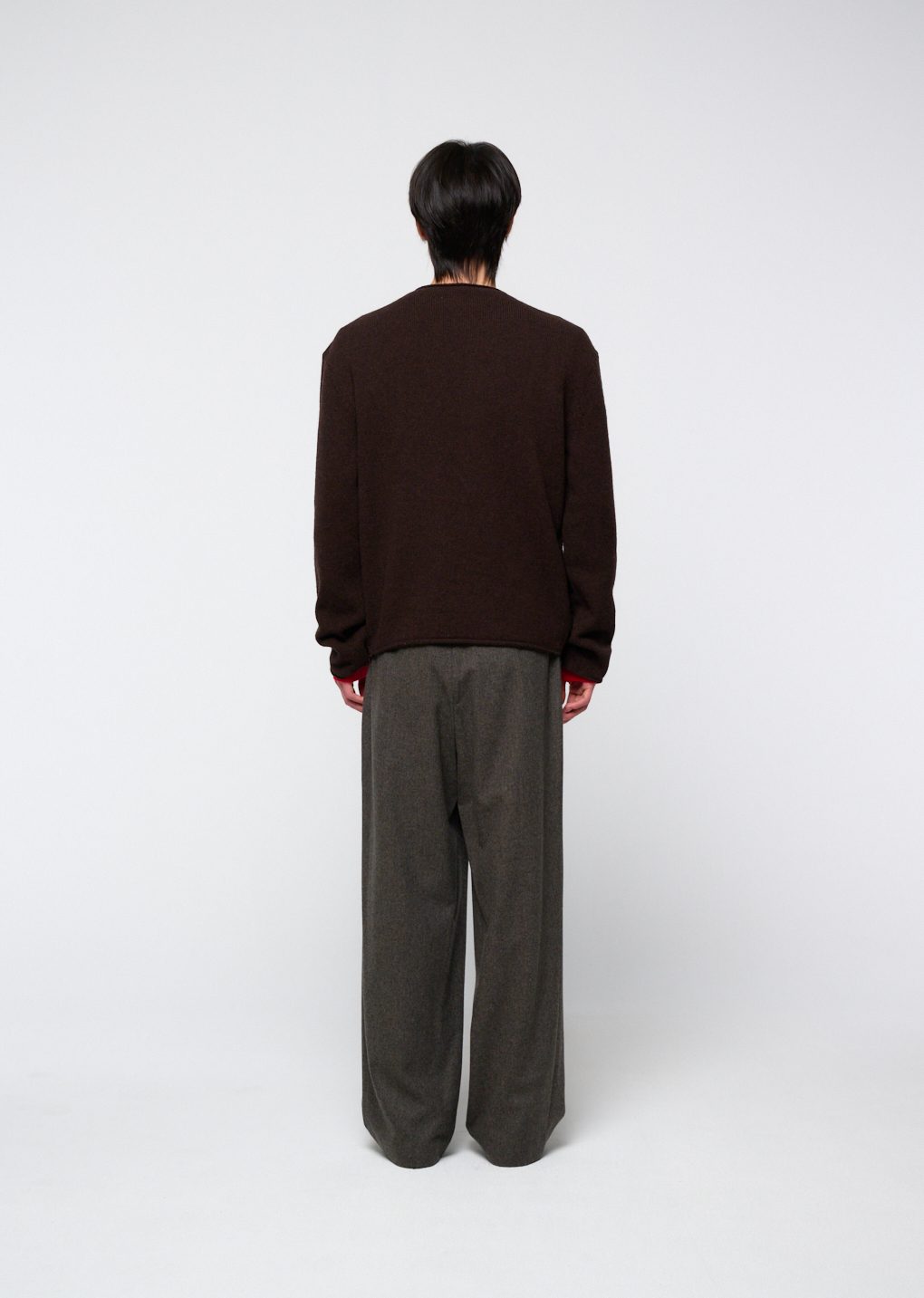 flower jacquard knit top, brown