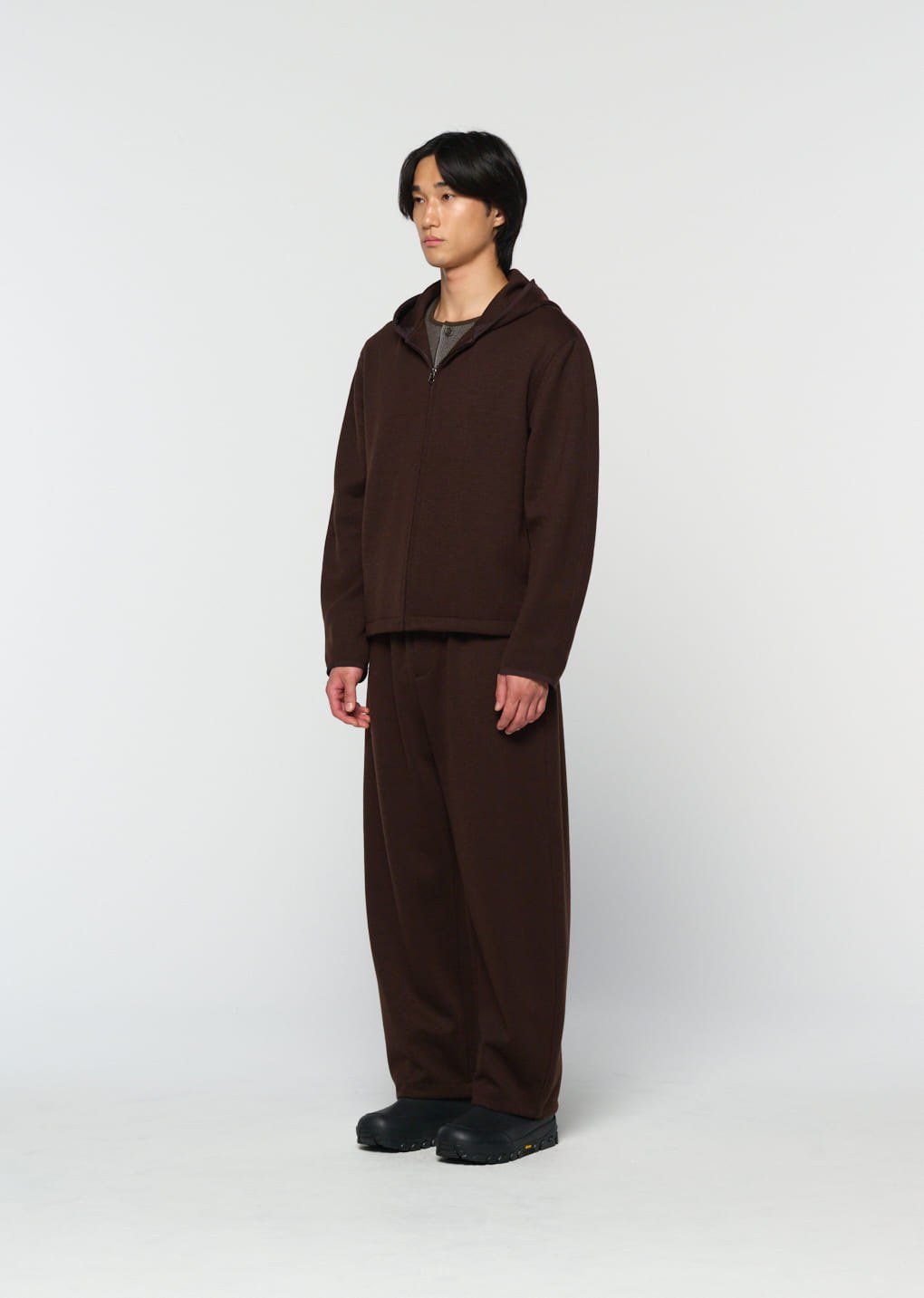 easy wool pants, brown