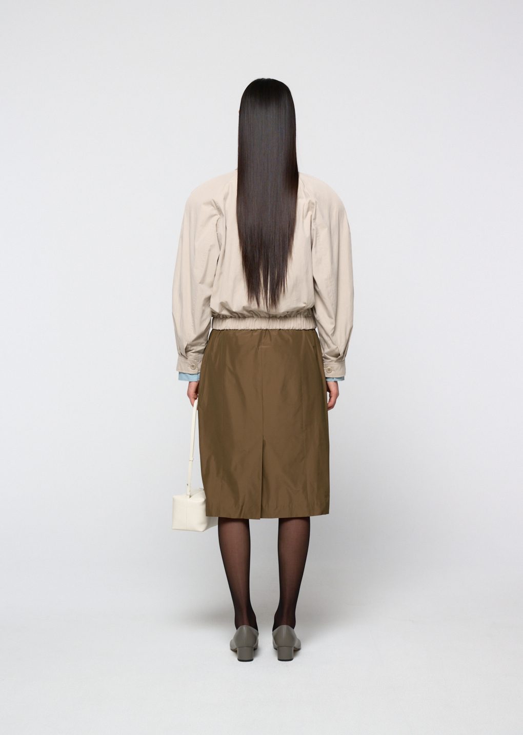 cotton nylon blouson, beige
