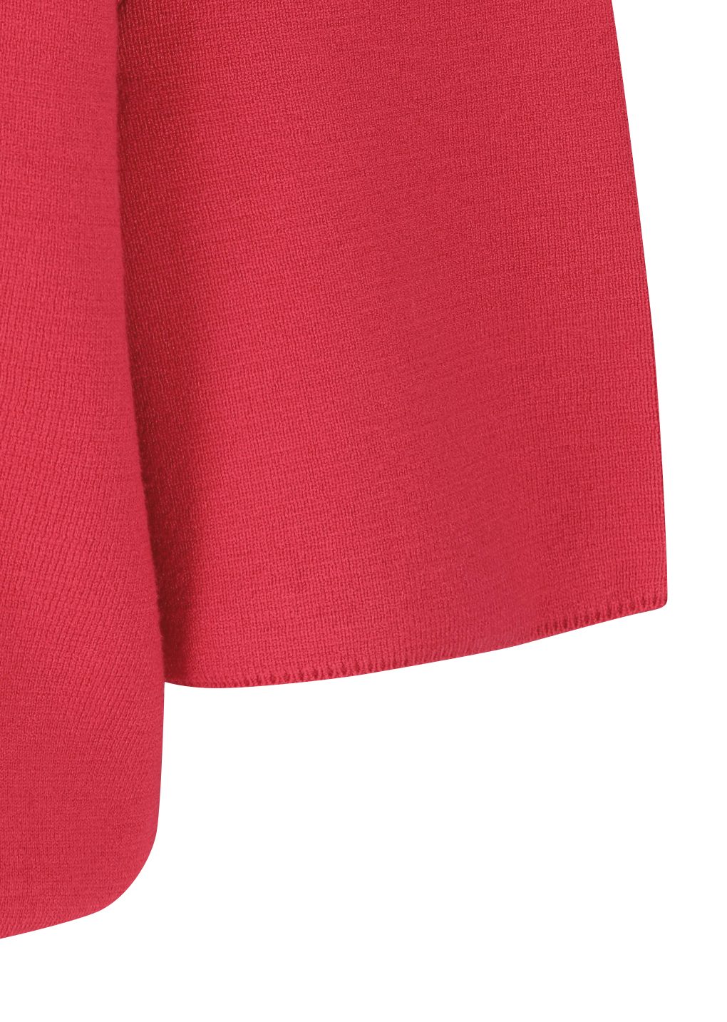 rounded half knit top, red