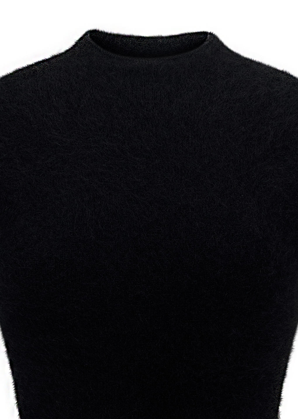 wholegarment hairy knit top, black