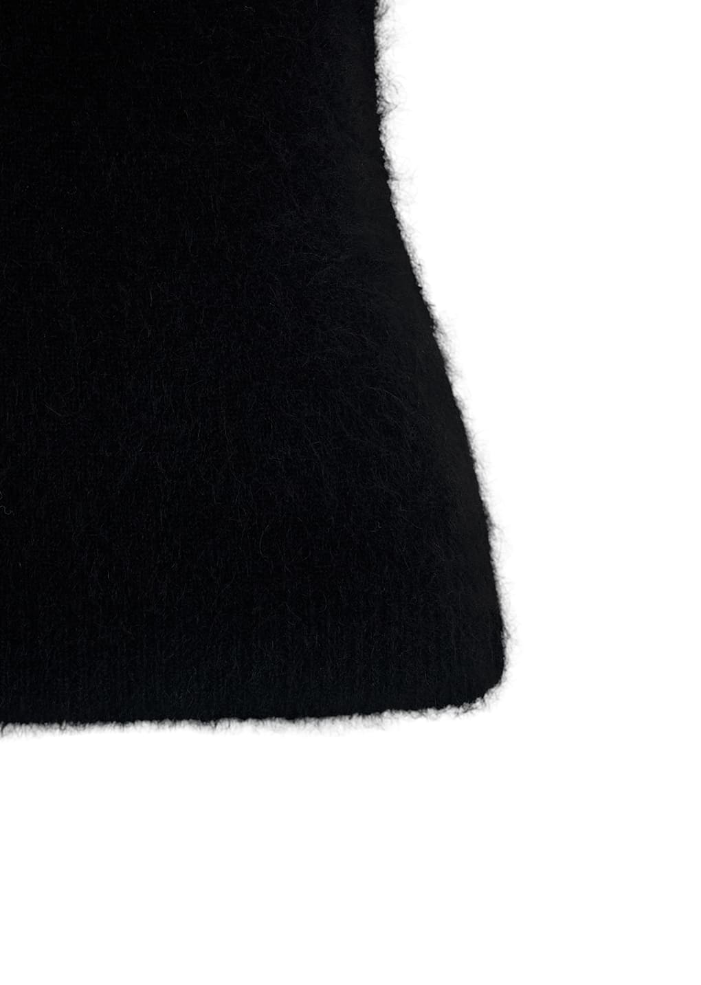 wholegarment hairy knit top, black