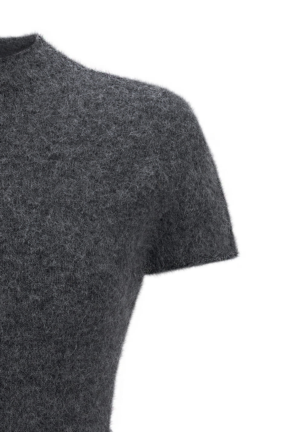 wholegarment hairy knit top, charcoal