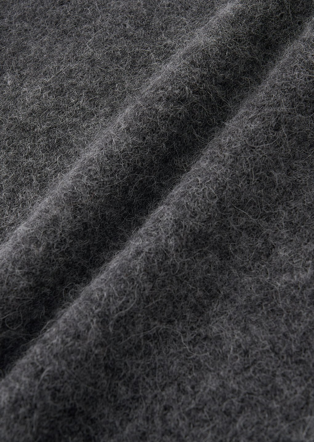 wholegarment hairy knit top, charcoal