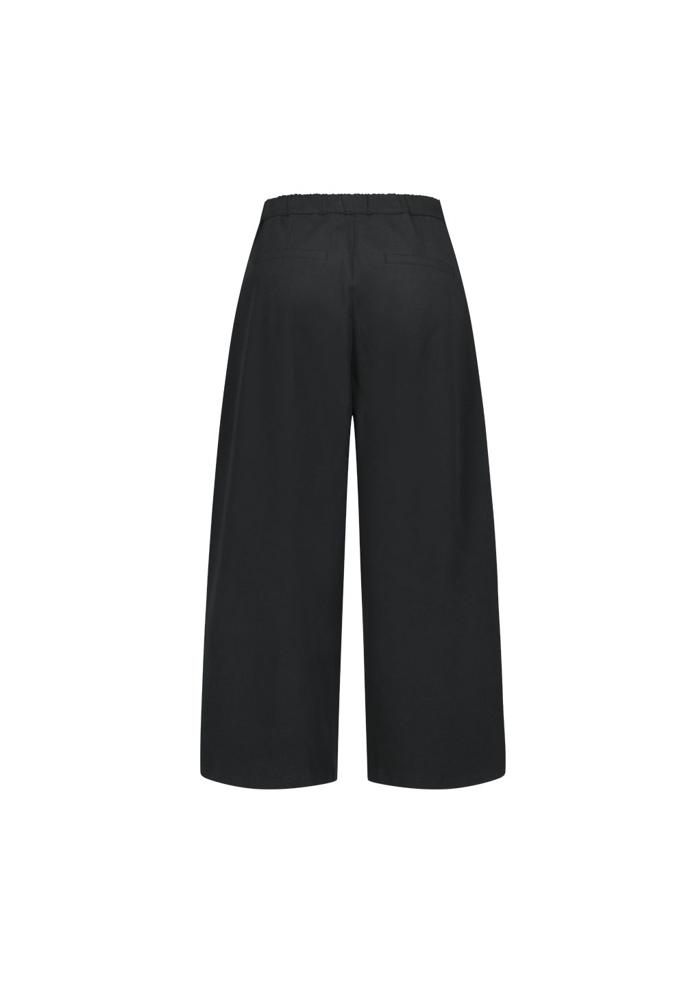 two tuck wide banding pants, black