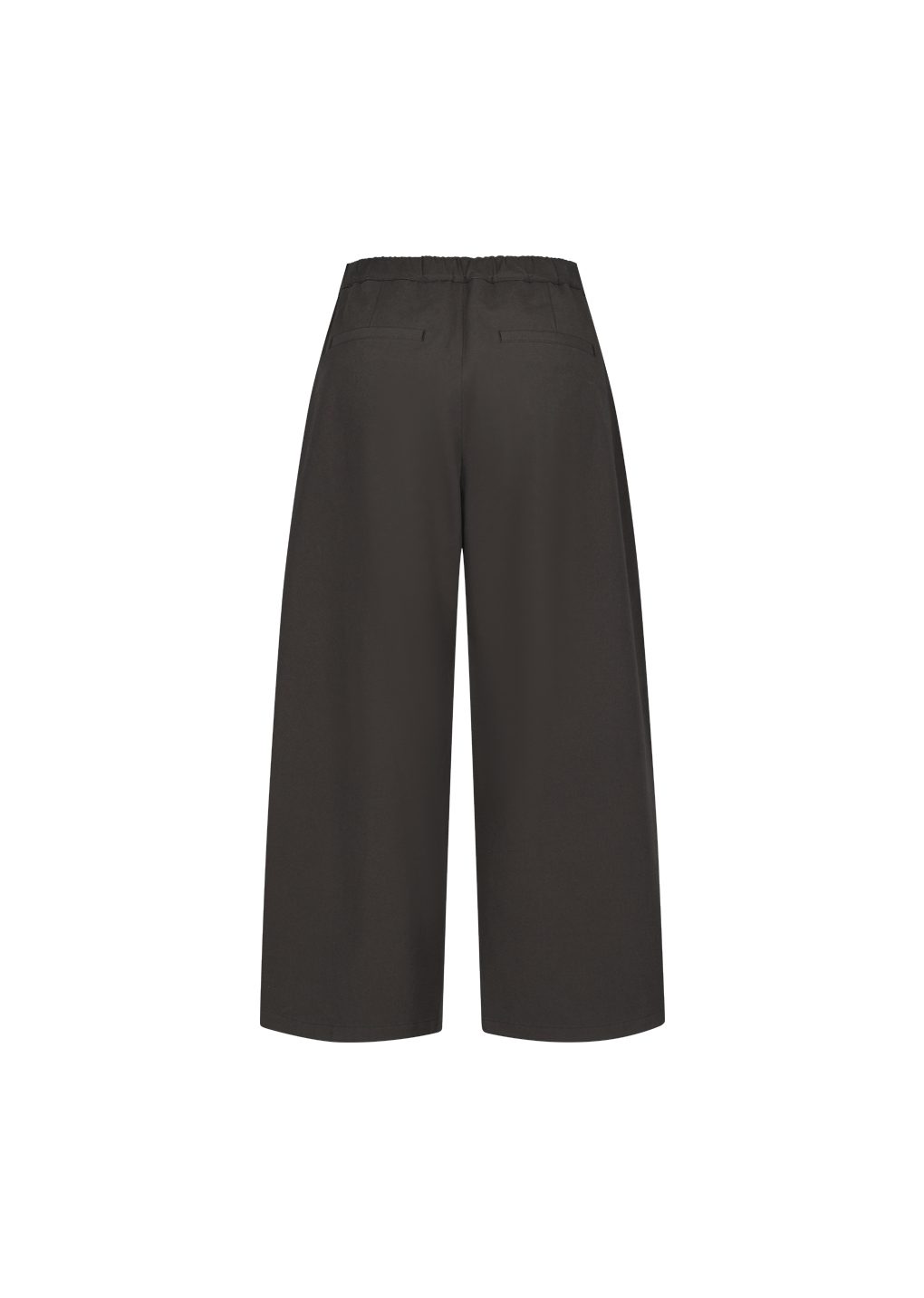 two tuck wide banding pants, brown