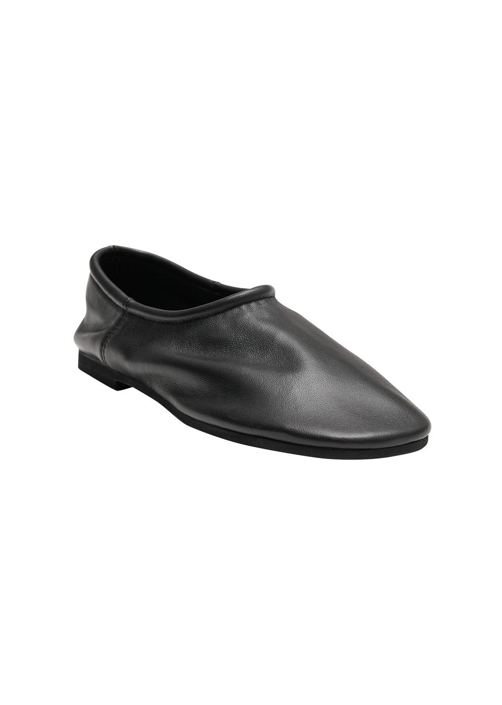 lambskin slip on loafer, black