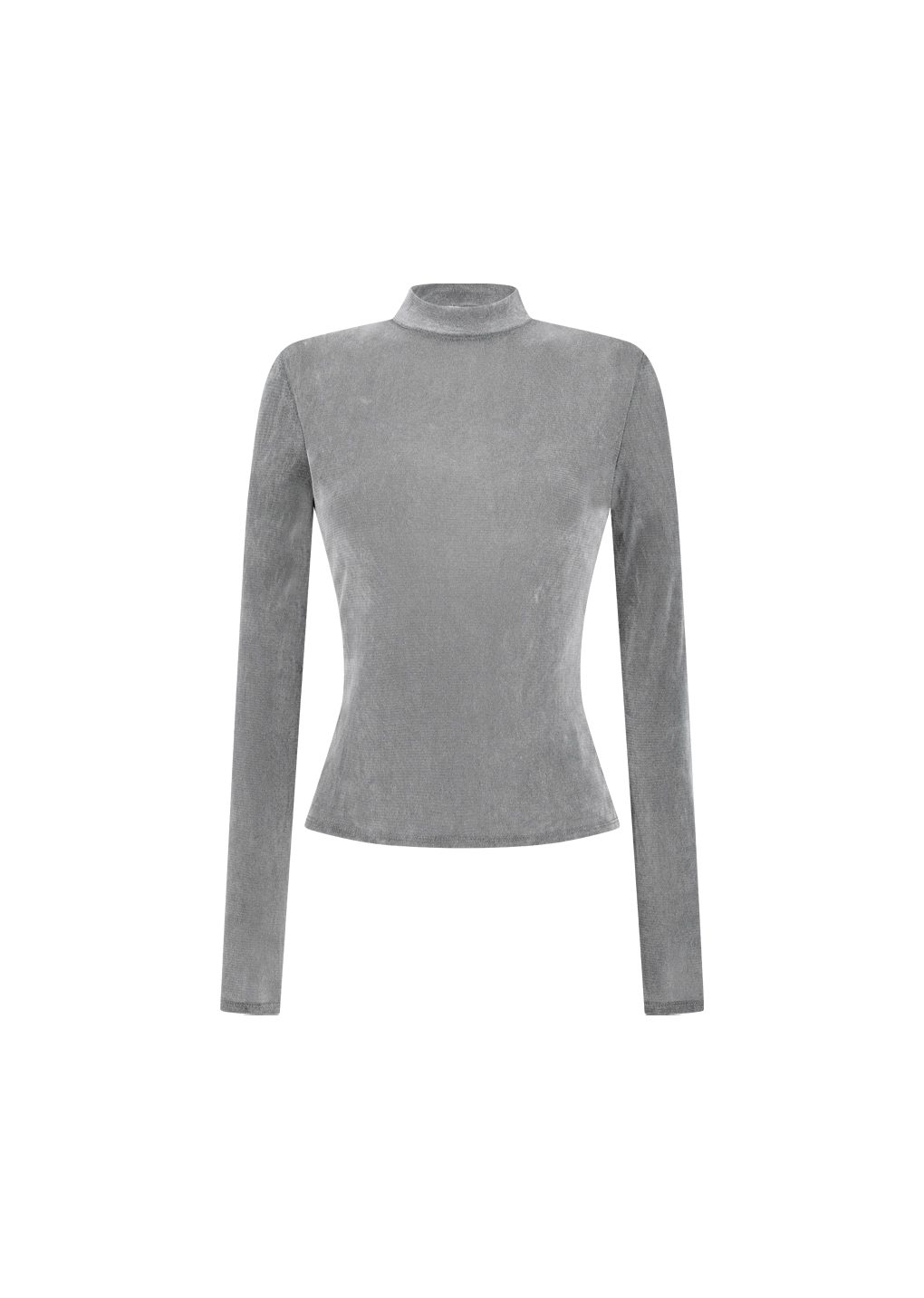 mock neck top, grey