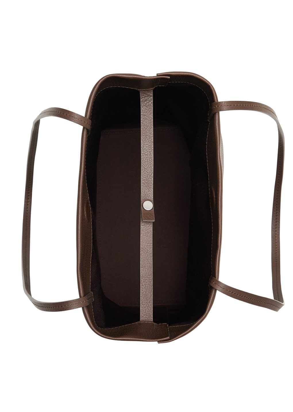 leather tote bag, dark brown