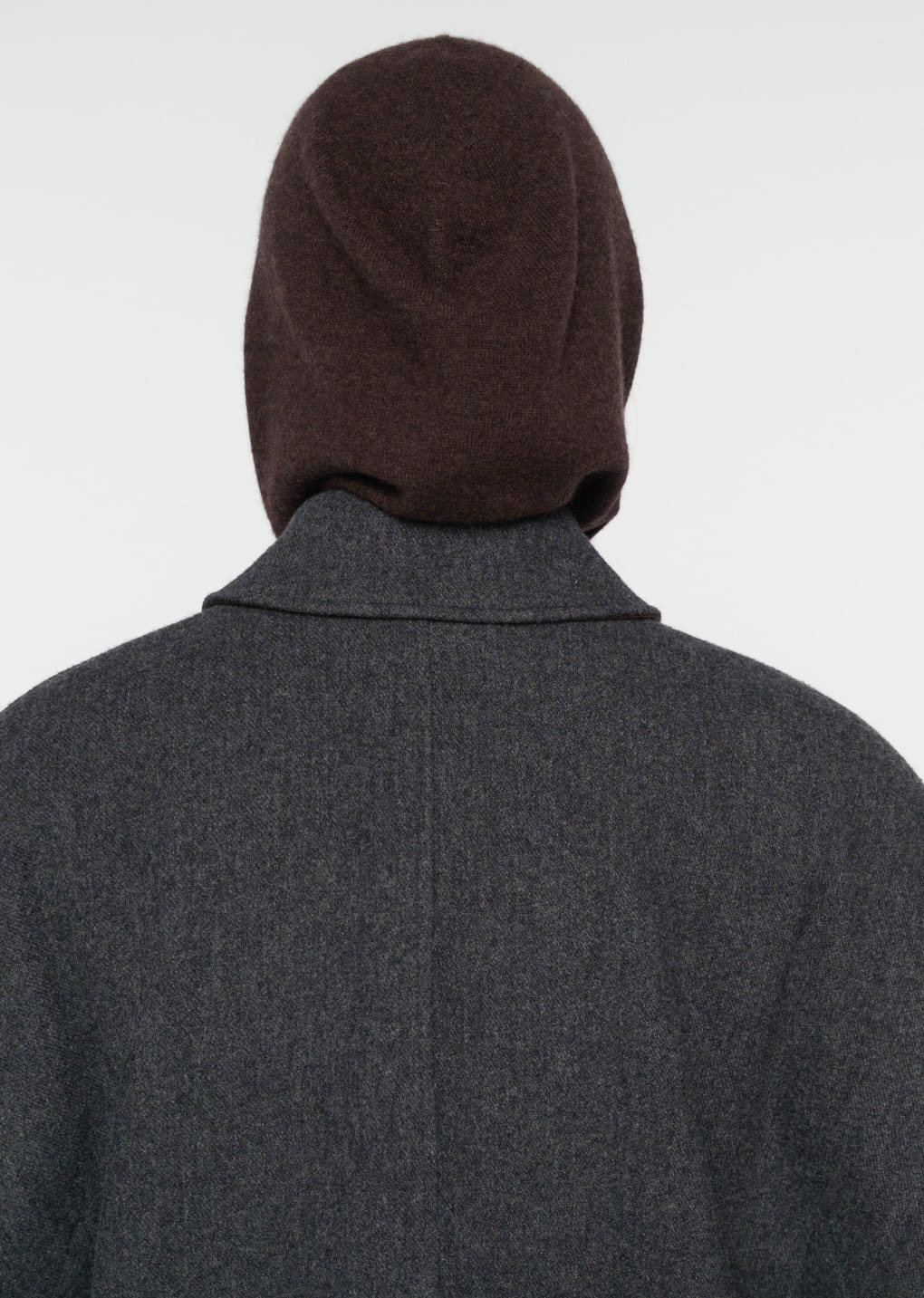 rounded half coat, charcoal