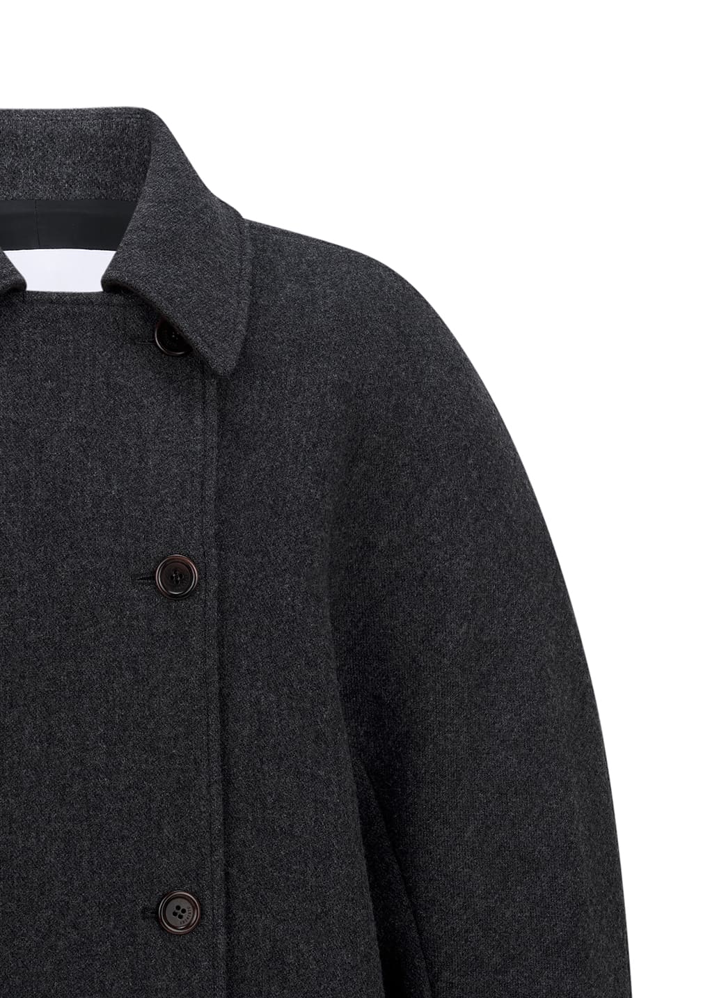 rounded half coat, charcoal