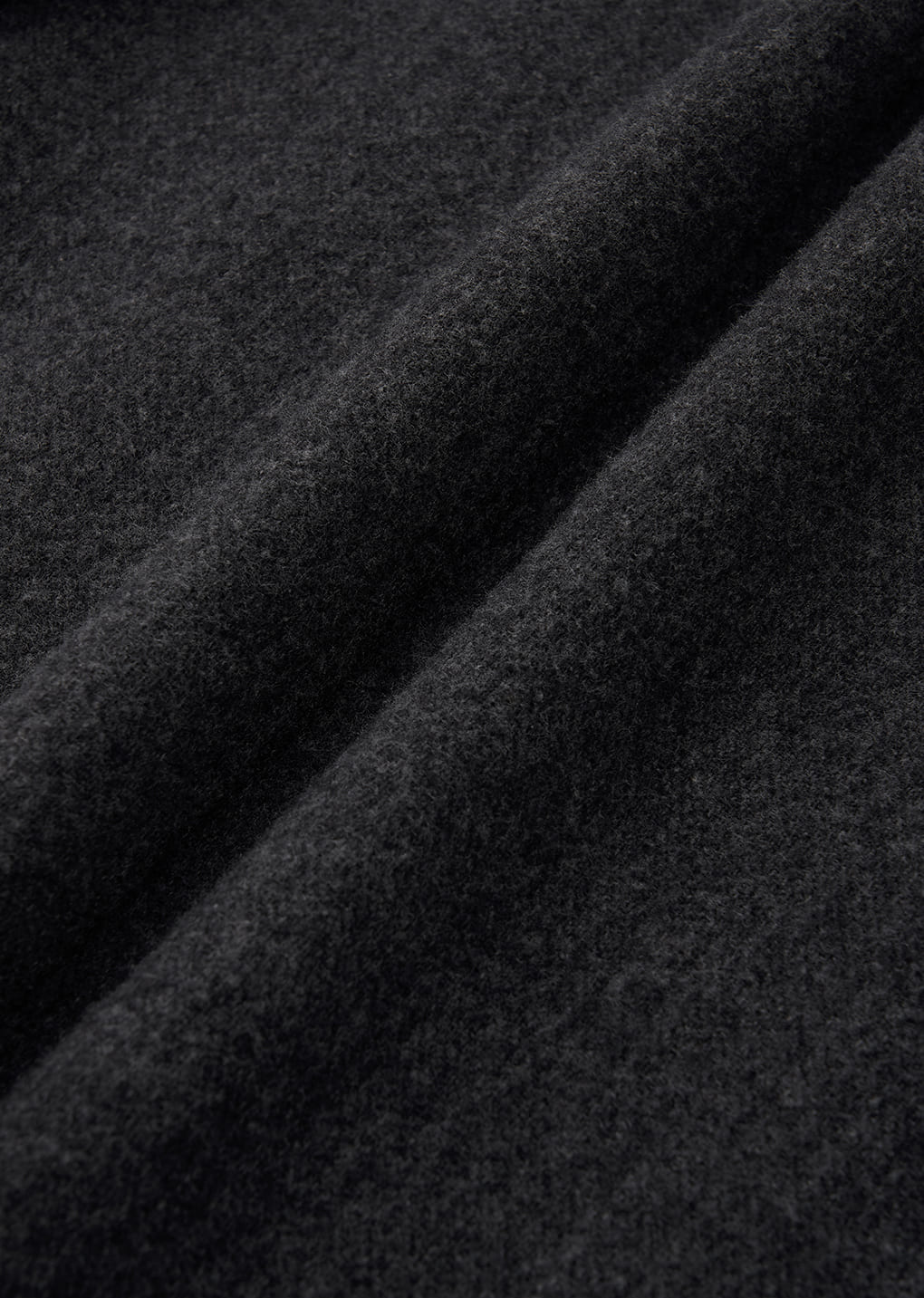 rounded half coat, charcoal