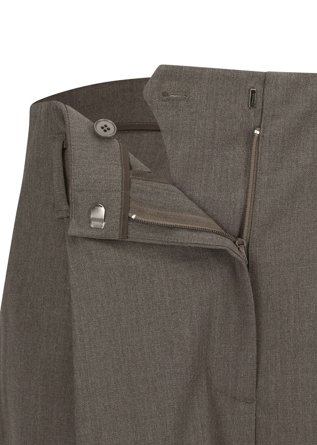 straight tuck pants, brown