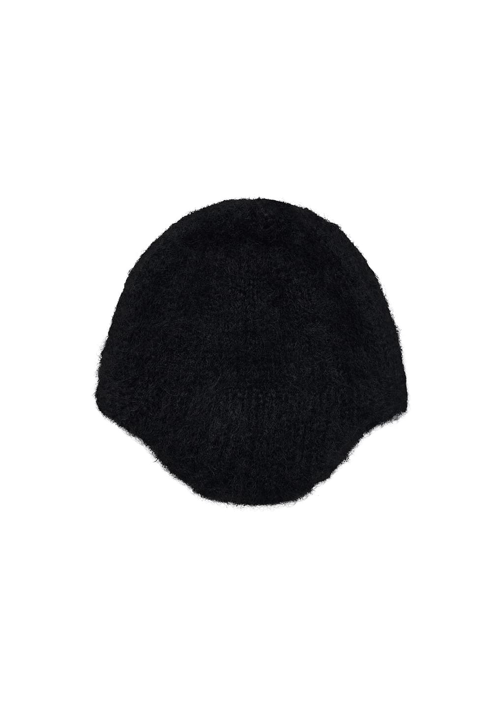 mohair ear-flap beanie, black