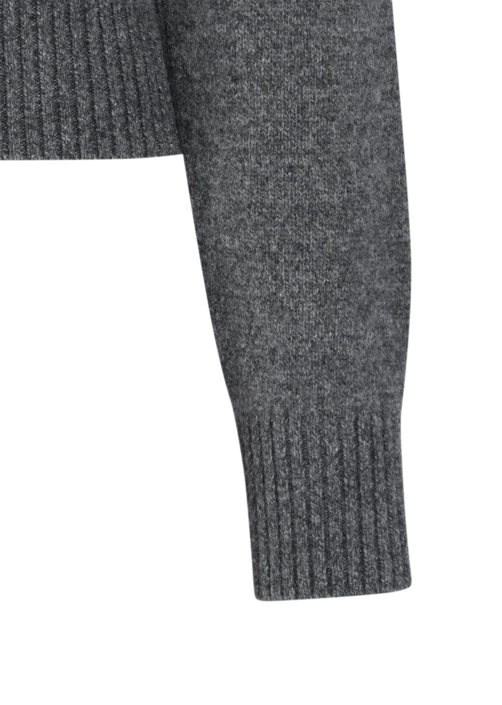 wool button up collar cardigan, charcoal