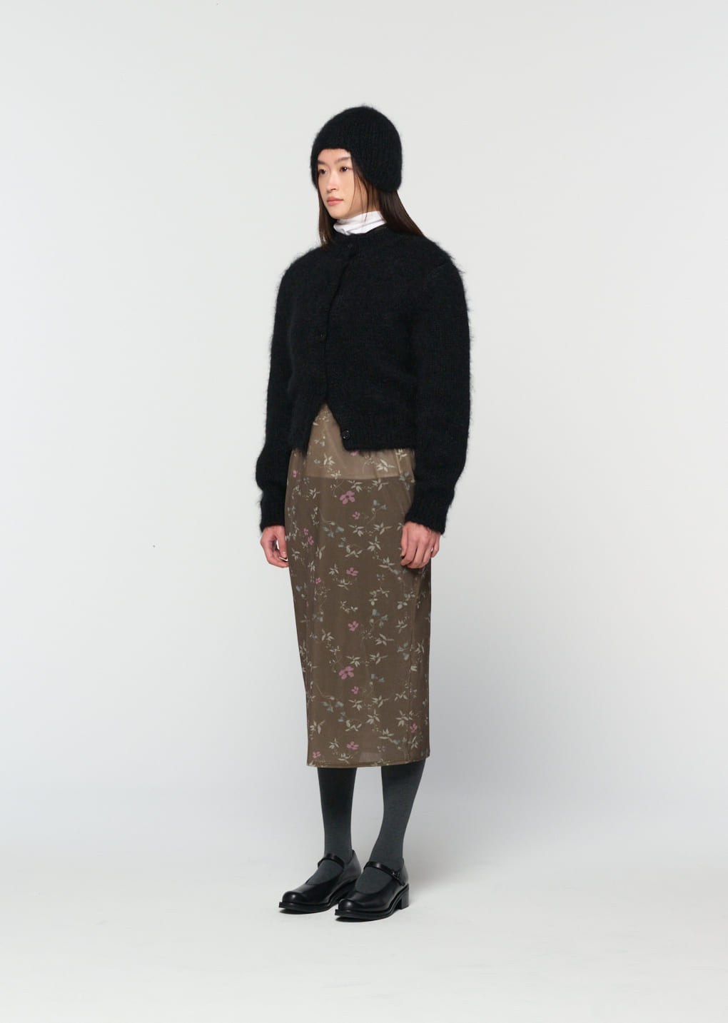 mohair bulky cardigan, black