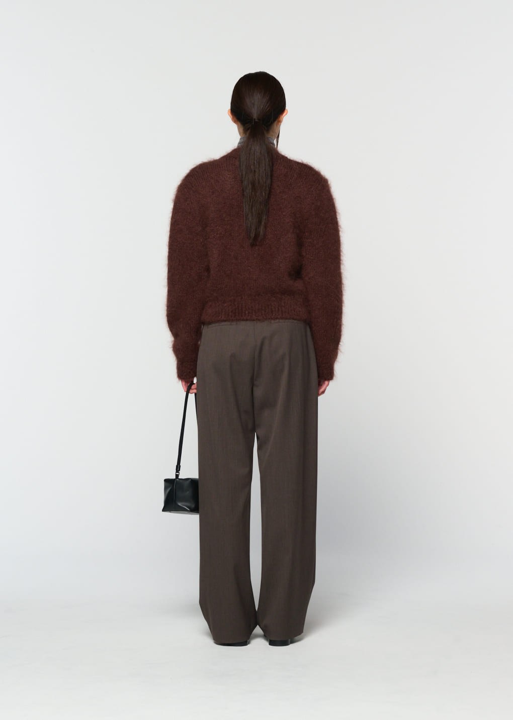 mohair bulky cardigan, brown