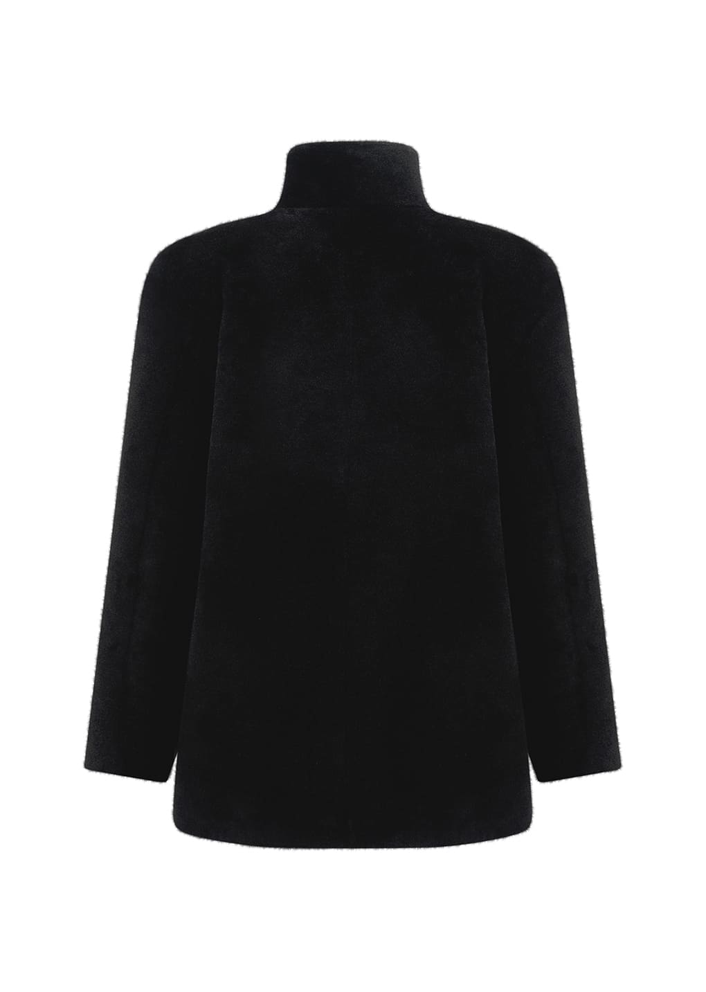 shearling mid jacket, black