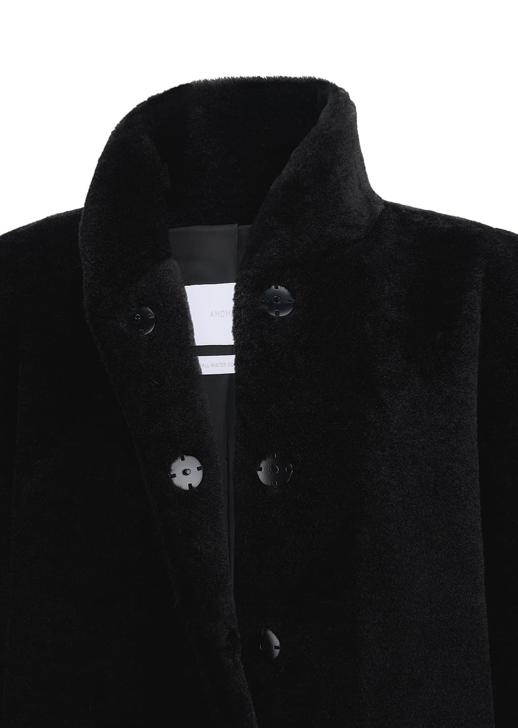 shearling mid jacket, black